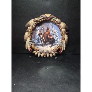 Hamilton Collection Mystic Warrior Hanging Plate, Native American Porcelain Art